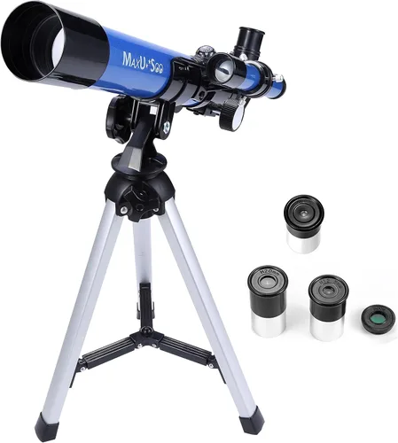 Telescopio para niños 400x40mm con trípode y buscador de alcance, telescopio portátil para niños y principiantes, telescopio de viaje con 3 oculares