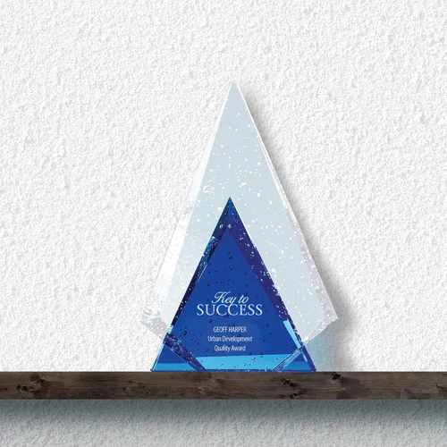 Miniatura 2 de Baudville Trofeo grabado personalizado - Alabanza brillante - Premio de cristal - Padre Estrella