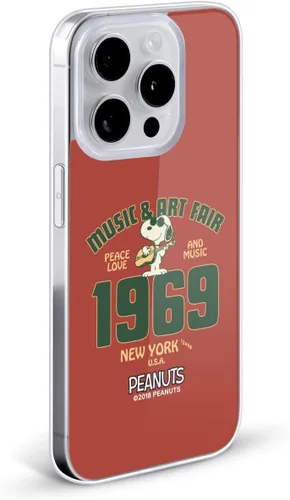 Miniatura 2 de Head Case Designs Funda de gel Woodstock 50th con licencia oficial de Peanuts Snoopy Guitar 1969 [protección de grado militar] compatible con Apple