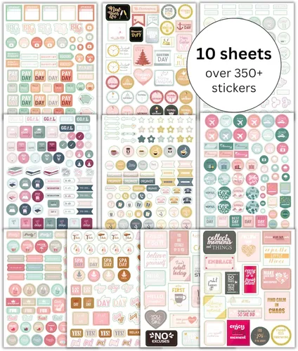Miniatura 7 de Lamare Calcomanías decorativas para agenda de álbumes de recortes para mujeres, lindas y estéticas calcomanías de calendario para diario, uso