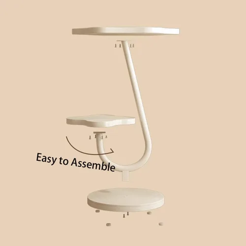 Miniatura 8 de Gdrasuya10 Mesa auxiliar con forma de flor para sofá, mesa auxiliar de 2 niveles, mesa de sofá blanca, bandeja de sofá, mesa auxiliar linda, mesa