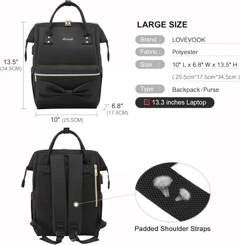 Miniatura 2 de LOVEVOOK Mini mochila para mujer mochila pequeña para adolescentes linda mochila de moda con puerto de carga USB Mochilas Daypack