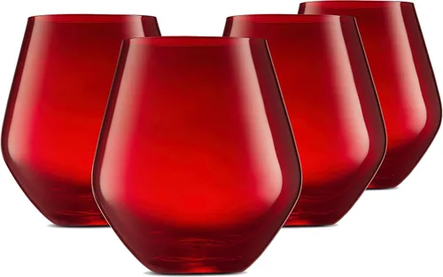 Miniatura 11 de Godinger Copas de vino, copas de vino sin tallo, copas de vino tinto, vasos para beber, copa de vino sin tallo de fabricación europea, color blanco