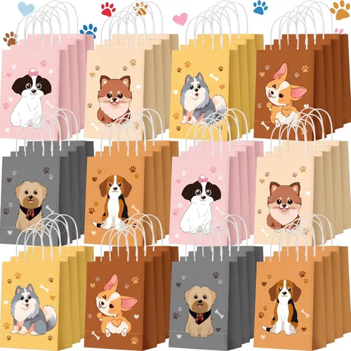 Miniatura 11 de Zhanmai 24 piezas de bolsas de regalo para gatos, bolsas de fiesta para gatos, lindos regalos de gatito, bolsas de papel para dulces con asas