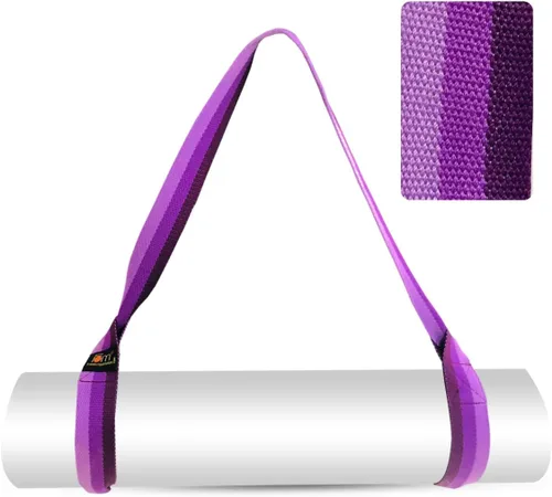 Miniatura 7 de Yoga Mat Carrier Strap Adjustable Mat Holder Sling for Carrying Mats Thick & Comfy Texture Yoga Mat Strap Azul y púrpura