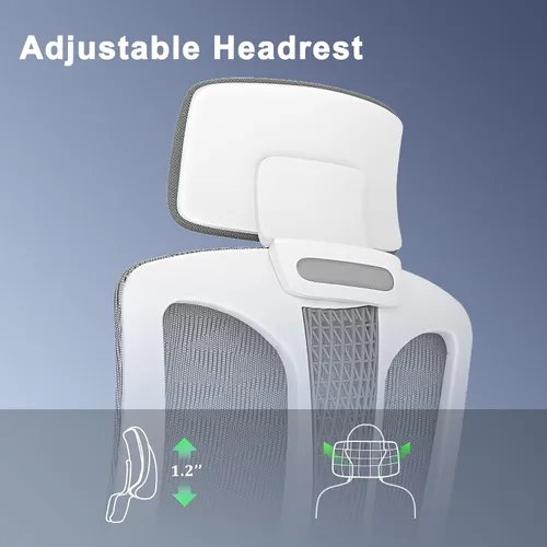 Miniatura 6 de Logicfox Silla de oficina ergonómica, silla de escritorio de malla con respaldo alto, soporte lumbar ajustable y reposabrazos 3D, silla giratoria