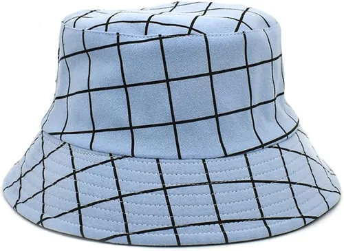 Miniatura 14 de Sombreros reversibles a cuadros para hombres y mujeres, para exteriores, primavera, verano, pesca, pescador, gorra de sol plegable