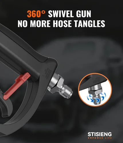 Miniatura 3 de Pistola de lavado a presión corta con giro de 360°, kit de pistola de lavado de alta presión con 5 puntas de boquilla, adaptadores M22-0.551 in