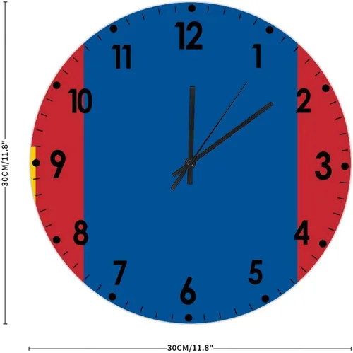 Miniatura 431 de Cheyan Reloj de pared con bandera de Canadá de 12 pulgadas, silencioso, sin tictac, de PVC, funciona con pilas, reloj redondo decorativo, regalo