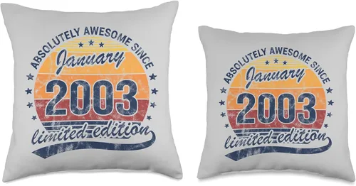 Miniatura 3 de Awesome Since 2003 Limited Edition Retro Birthday So Absolutely Awesome Since January 2003 - Almohada de cumpleaños para hombre y mujer, 16 x 16