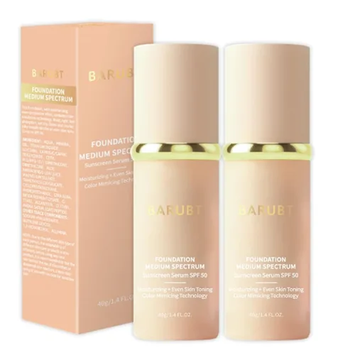 Base de maquillaje 4 en 1 que cambia de color con SPF 50, corrector hidratante de cobertura media completa, crema de base de espectro medio, líquido