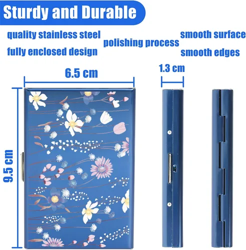 Miniatura 112 de BONSYL® Soporte para tarjetas de crédito, cartera delgada de metal con bloqueo RFID, con 6 ranuras para tarjetas, para mujeres y hombres.
