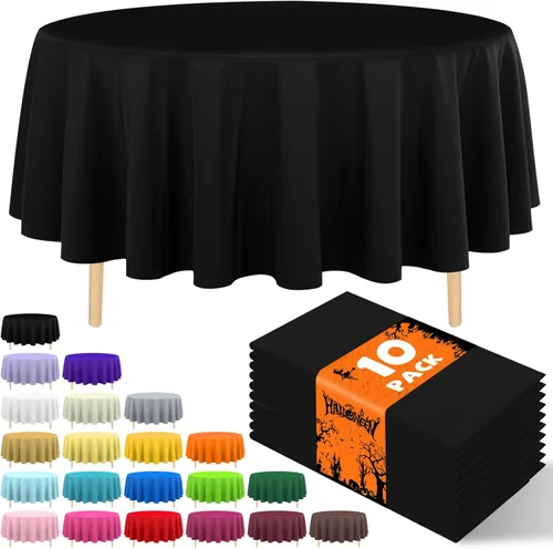 Miniatura 19 de Paquete de 10 manteles desechables de plástico premium de 54 x 108 pulgadas, mantel rectangular para mesa, para cumpleaños, bodas, Navidad, Beige