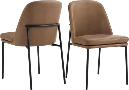 Miniatura 14 de CHITA Juego de 2 sillas de comedor modernas, sillas de comedor de metal con certificación FSC para comedor, color gris claro