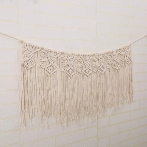 Miniatura 3 de Guirnalda de macramé para colgar en la pared del cuarto del bebé, decoración de pared bohemia para el hogar, dormitorio, boda, decoración de primer