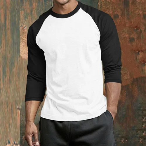 Miniatura 3 de Men's Raglan Long Sleeve Tee Shirts Color Block Crew Neck T Shirt Lightweight Soft Casual Basic Tshirts Running Tops