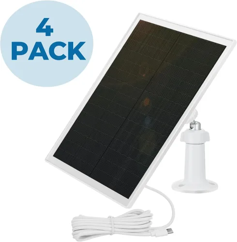 Miniatura 5 de Kanayu Paquete de 4 paneles solares para cargador de cámara de seguridad compatible con cámara de batería recargable 5 V 6 W, panel solar USB