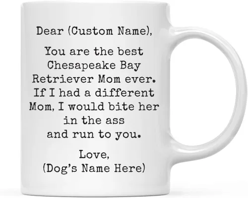 Miniatura 32 de Andaz Press Taza de café personalizada divertida con texto en inglés "Dog Mom", regalo de broma para la mejor mamá de perro cocker spaniel, muerde