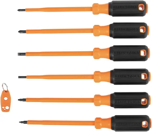Klein Tools 85077INSR Juego de destornilladores aislados con magnetizador, fabricado en Estados Unidos, destornilladores eléctricos de 1000 V,