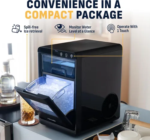 Miniatura 4 de Newair Nugget Máquina de Hielo para Encimera, 44 libras en 24 Horas Máquina de Hielo Nugget, Máquina de Hielo Autolimpiante en Acero Inoxidable
