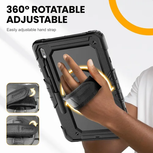 Miniatura 4 de Timecity Funda para Samsung Galaxy Tab S8 Plus/S7 FE 5G de 12.4 pulgadas con protector de pantalla y soporte giratorio de 360° y correa de hombro