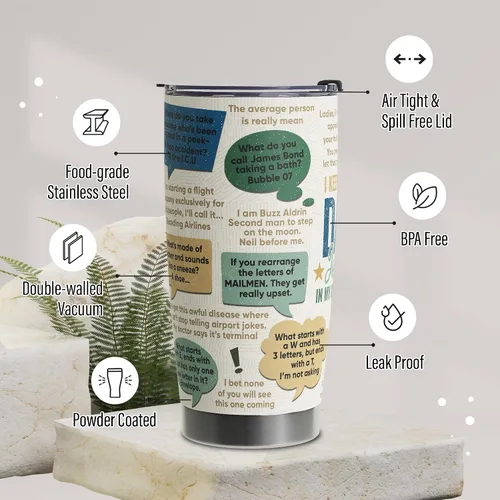 Miniatura 3 de Best Dad Ever Gifts – Dad Jokes - Regalo del día del padre de hija e hijo, vaso de acero inoxidable con tapa y pajitas, 20 onzas
