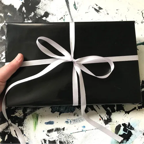 Miniatura 6 de Viadom Papel de regalo negro mate, papel de brillo perlado de color sólido, papel de regalo perfecto para bodas, día de San Valentín, cumpleaños