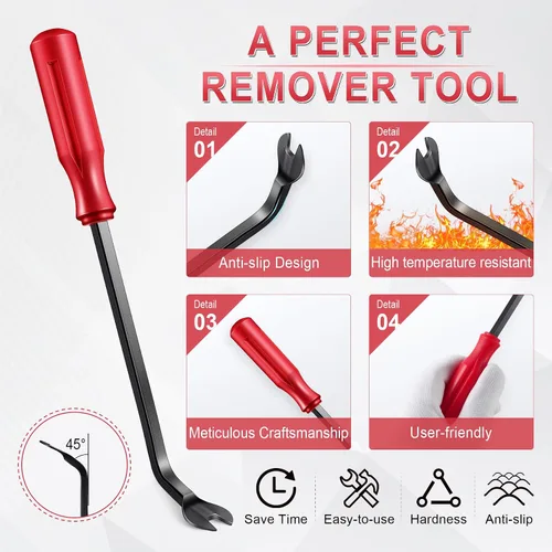 Miniatura 5 de LivTee Herramienta de extracción de clips de plástico, herramienta de extracción de paneles de puerta (tapicería) para equipos de audio automotriz