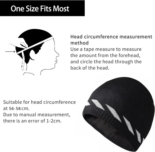 Miniatura 5 de Gorros de vellón para hombre, resistentes al viento, elásticos, de punto de invierno, para exteriores, esquí, correr