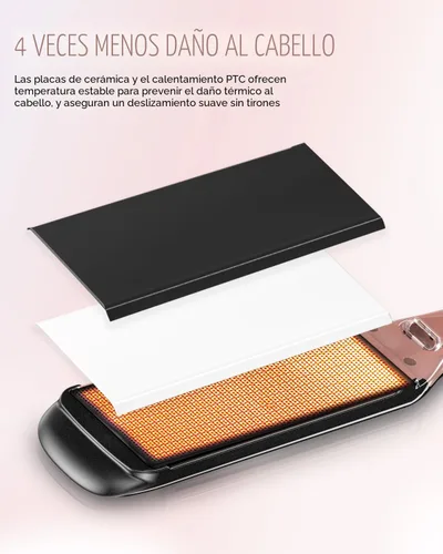 Miniatura 6 de DORISILK Alisador de pelo profesional de alta temperatura de 500 grados, plancha plana ancha de cerámica, alisador y rizador de pelo 2 en 1, plancha