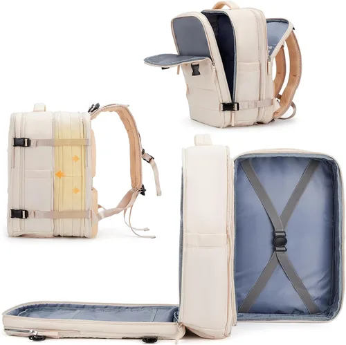 Miniatura 52 de coowoz Mochila grande de viaje para mujeres y hombres, mochila de transporte, mochila para senderismo impermeable, mochila deportiva para Rosa