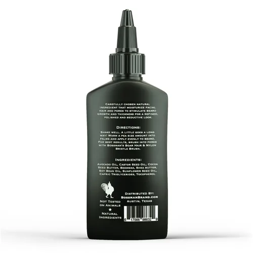 Miniatura 9 de Bossman Aceite en Gel para Barba para Hombres (4 oz, Naked - Sin Fragancia) – Suaviza, Hidrata y Acondiciona con Ingredientes Naturales