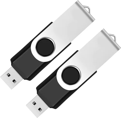 Unidad Flash USB 128GB Paquete de 2, Maspen Unidades Flash USB 2.0 Memoria USB de Alta Velocidad Unidades Zip (Negro, 128 GB)
