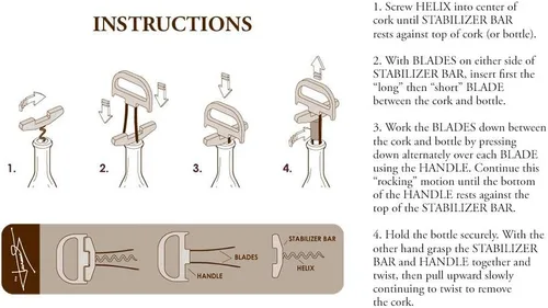 Miniatura 6 de El dispositivo de dos partes de The Durand® para eliminar con éxito los corchos de vino más antiguos y frágiles, enteros e intactos. Elimina