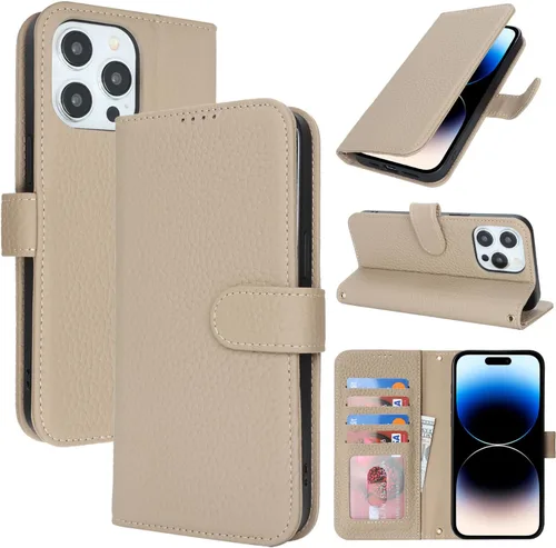 Miniatura 52 de Zouzt Funda para iPhone 11 de 6.1 pulgadas de piel auténtica con 4 ranuras para tarjetas, tarjetero con bloqueo RFID, tapa magnética, función atril
