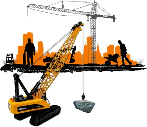 Miniatura 9 de Gemini&Genius Juguetes de grúa para niños, vehículos de construcción, grúa, equipo de construcción de juguete de camión, regalo ideal para niños