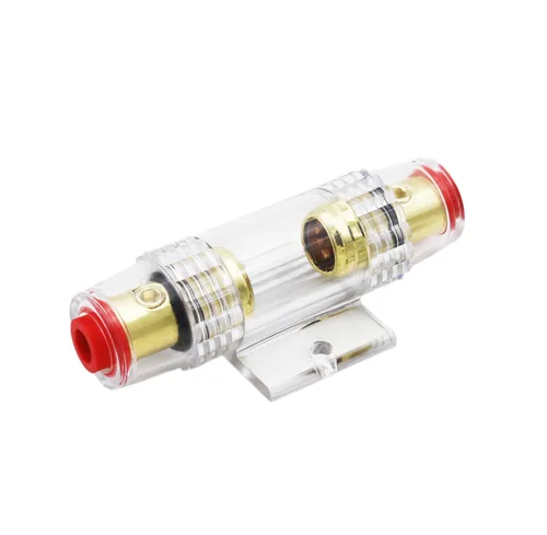 Miniatura 2 de Soporte de fusible AGU en línea para cable AWG calibre 4-10, calibre 6 y calibre 8, con dos fusibles AGU de 80 A para audio de automóvil, alarma, 1