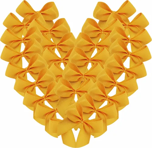 Miniatura 59 de Micomon 50 piezas mini lazos de cinta de satén de 1.6 pulgadas para manualidades, pequeños lazos verdes para decoración navideña embellecimiento