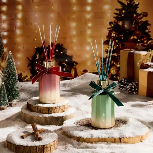 Miniatura 5 de Airkeep - Juego de Difusor de Cañas - Especias Navideñas Difusor de Canas Navideño con 8 Varillas de Junco - Difusor de Aceite Perfumado