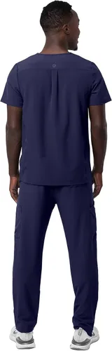 Miniatura 2 de Adar Addition Go-Basic - Conjunto de uniforme médico para hombre, camiseta médica clásica con cuello en V y pantalones de uniforme médico tipo cargo