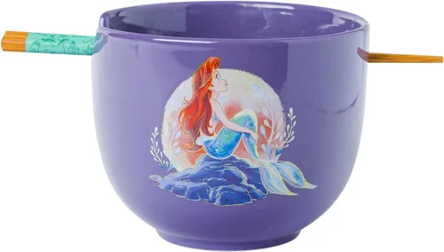 Miniatura 26 de Silver Buffalo Disney Lady and the Tramp Eating Noodles Chinese Love - Cuenco de ramen de cerámica con palillos, apto para microondas, 20 onzas