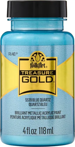 FolkArt Treasure Gold - Pintura metálica brillante, 4 onzas, cuarzo azul (acrílico)