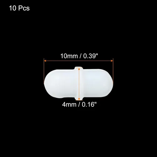 Miniatura 2 de MECCANIXITY Agitador magnético mezclador barra de agitación 0.394 in/0.39 "cilindro forma PTFE recubrimiento imán blanco para laboratorio 10 unids