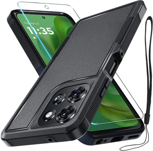Miniatura 72 de Funda compatible con Moto G 5G 2024, cuerpo completo, resistente, resistente, a prueba de golpes, con correa de cordón, protector de pantalla