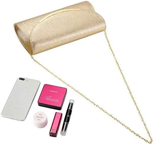 Miniatura 6 de BENCOMOM Women gold clutch Purses Formal Evening Bags Wedding Party Dressy Handbags Bridal Prom shoulder bag with chain