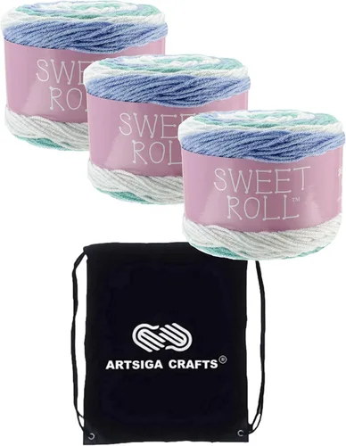 Miniatura 21 de Premier Yarns Sweet Roll Raspberry Swirl 1047-05 (6 madejas, el mismo lote de tinte) estambre mediano #4 para ganchillo y tejer con bolsa
