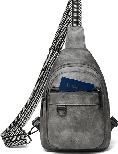Miniatura 13 de Leresas Bolso bandolera de 7L para mujeres y hombres, de cuero vegano, bolsos cruzados, riñonera, monedero, mochila sobre el hombro, bolsa antirrobo
