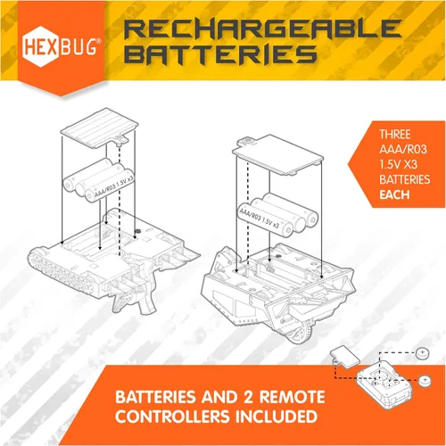 Miniatura 5 de HEXBUG BattleBots Arena Bite Force & Blacksmith, robot de juguete de control remoto para niños con más de 20 piezas, juguetes STEM para niños