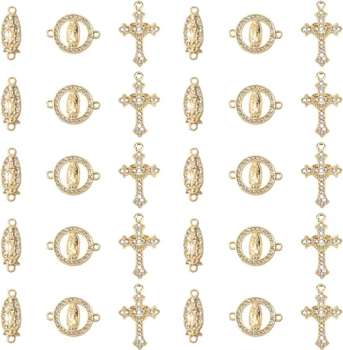 Miniatura 9 de 30 dijes de cruz de diamantes de imitación para hacer joyas, bricolaje, collares, pulseras