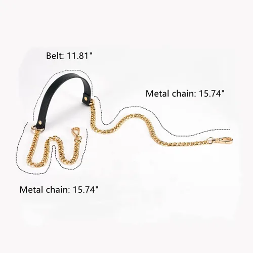 Miniatura 3 de ESUPPORT Correas de repuesto para bolso, cadena de metal de cuero para bolsos cruzados, bolso de hombro, cartera, bricolaje, 43.31 pulgadas de largo